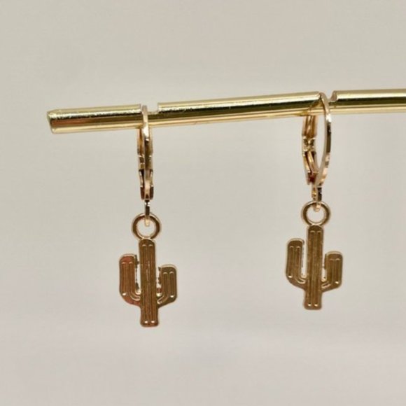 Jewelry - ⭐️✨ FREE Cactus Round Hoop Charm Peasant Hipster Hippie Cottage Boho Earrings